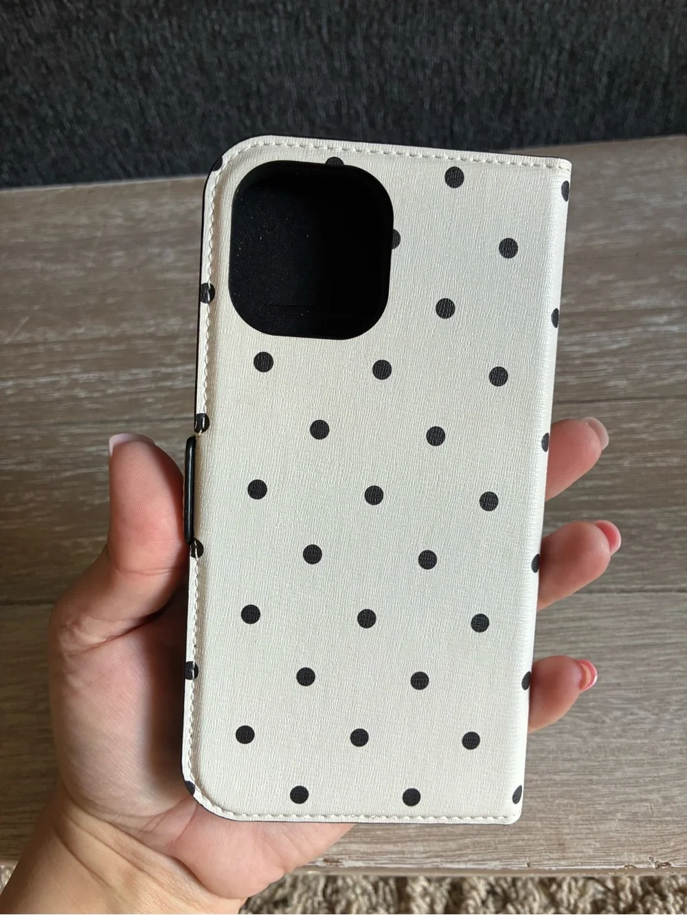 kate spade White Polka Dot Minnie Phone Wallet with Red Accents Fits IPhone 13